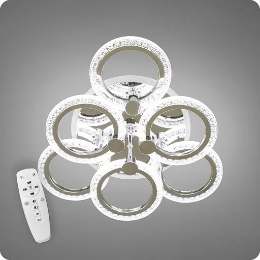 Люстра світлодіодна 517 Dlight 3color з пультом 80Вт Хром (01857) - фото 2
