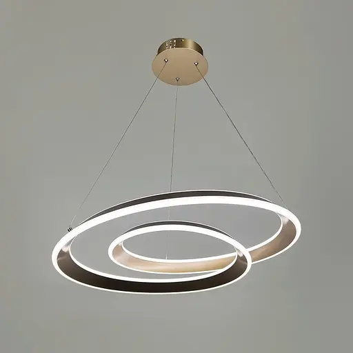 Підвісна кільцева люстра в сатиновому перекрученому корпусі Ø 80 см | Line F | Арт. MJ340-800 Champagne GD - фото 3