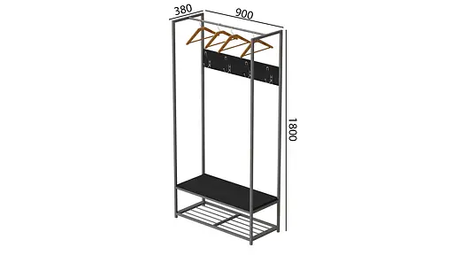 Вішалка модульна підлогова Треліс 13 180x90x38 сірий ДСП Сосна Кембра 16мм FRD-104342 - фото 3