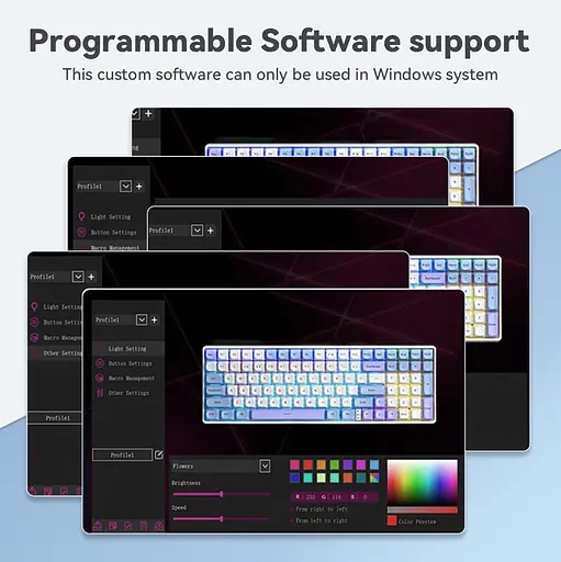 Клавіатура ігрова Aula S-100 PRO Wireless White-Black ENG/UKR Red Switch Hot-Swap USB, 2.4G, Bluetooth - фото 11