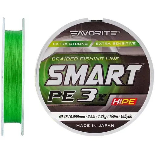 Шнур Favorite Smart PE 3x 150м #0.15/0.066 mm 2.5lb/1.2 kg (1013-1693.10.60)
