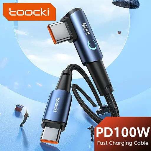 Кабель Toocki USB Type-C to Type-C 100W быстрая зарядка 2 м 20V 5A - фото 2