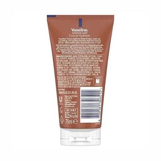 Зволожуючий крем для рук Vaseline Intensive Care Cocoa Hydrate Hand Cream з какао-олією, 75 мл - фото 2