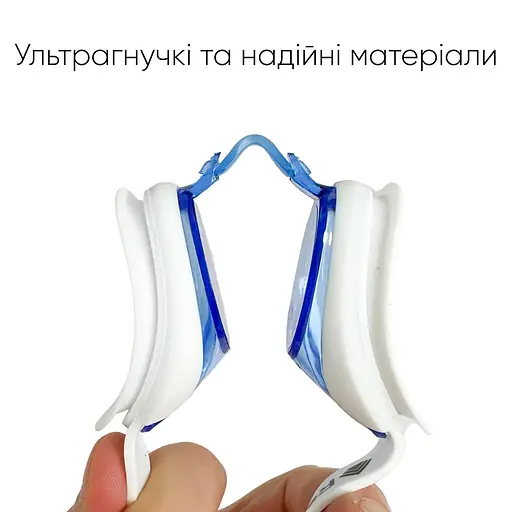 Дитячі окуляри для плавання Renvo Vishu JR Anti-fog білий, синій OSFM (1SG110-0304) - фото 7