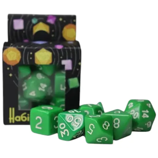 Набір кубиків Opaque 7 Dice Set - Green , 7 шт. (g7dopaq02)