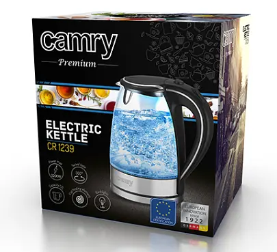 Чайник стеклянный 1,7 л Camry CR 1239 - фото 9