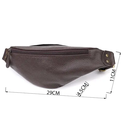 Модна сумка бананка для чоловіків із зернистої натуральної шкіри SHVIGEL 29х11х4,5 см sum0027466 - фото 13