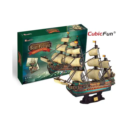 Пазл Cubic Fun Тривимірна головоломка-конструктор Іспанська Армада Сан Феліпе (T4017h) - фото 4