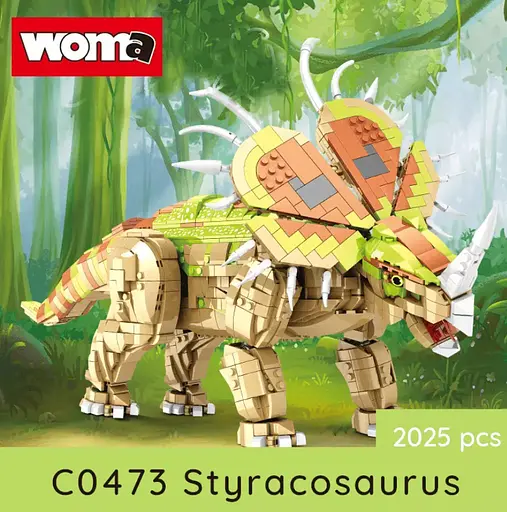 Конструктор динозавр  WOMA Стиракозавр из коллекции Динозавры большой детский  2025 деталей - фото 3