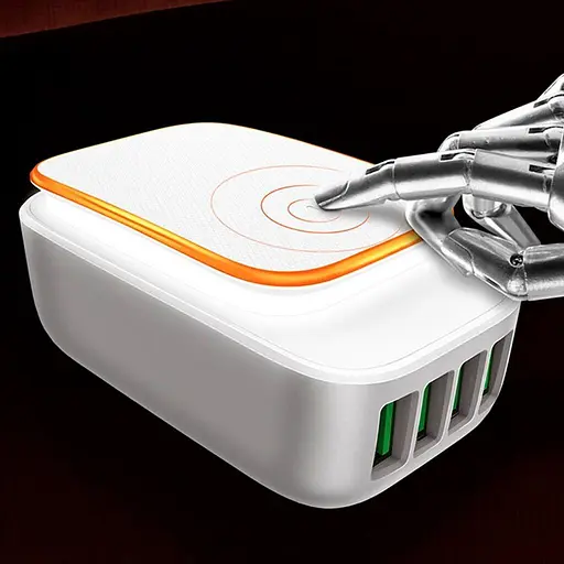 Зарядное устройство адаптер на 4 выхода Ldnio A4405 + лампа ночник - фото 6