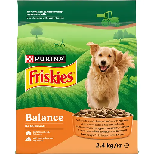 Сухий корм для дорослих собак Friskies Balance з куркою та овочами 2.4 кг