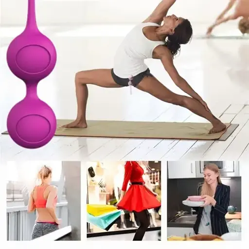 Вагінальна кулька I’MCUM Sweet Hear Подвійна Для тренування мʼязів тазового дна Фіолетова (IM-KGE202) - фото 9