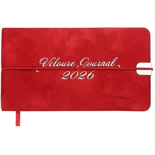 Еженедельник датированный Buromax Velour 2026 153 x 87 мм искусственная кожа красный (BM.2902-05)