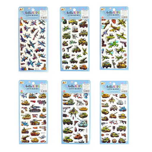 Наліпки дитячі 6 дизайнів 12 шт. (762800ML)