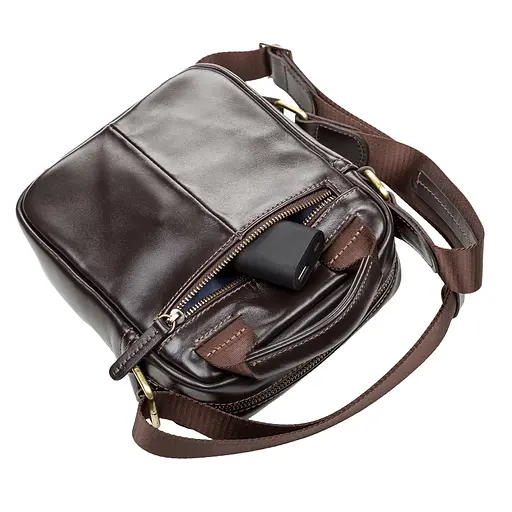 Сумка кожаная мужская SHVIGEL 18х21х7,5 см sum0012506 - фото 5