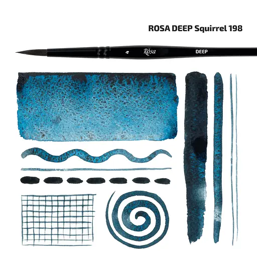 Пензель білка кругла DEEP 198 №0 коротка ручка Rosa - фото 9