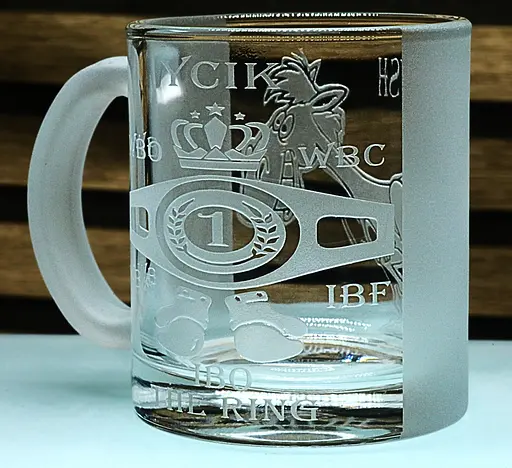 Скляна чашка 320 мл Усік Don’t push the horses подарунок для фаната боксу кухоль з гравіюванням - фото 2