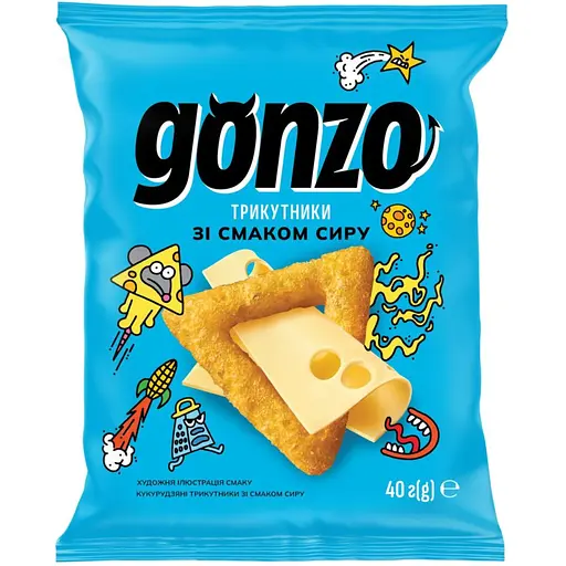 Кукурудзяні трикутники Gonzo зі смаком сиру 40 г (903654)
