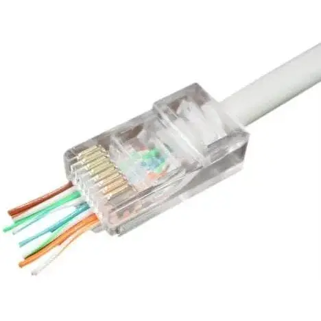 Конектор RJ45 UTP 10 шт. Cablexpert модульна вилка з наскрізними отворами позолочені контакти (LC-PTU-01/10) - фото 1