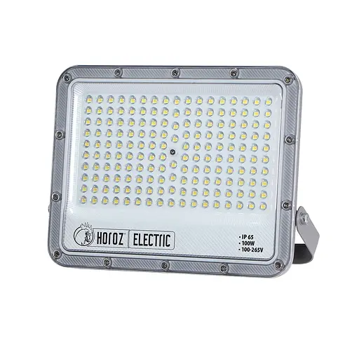 Прожектор світлодіодний Horoz Electric Margay-100 100W 3CCT 3000K-4500K-6000K сірий