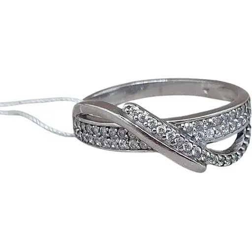 Срібне кільце Агні ДЕНЬ І НІЧЬ з фіанітами. 1209/1Р-CZ 17,5