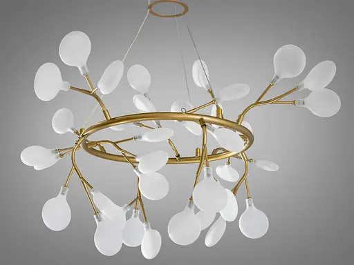 Декоративная люстра в коридор "Светлячок", золотая люстра на 36 ламп - фото 2