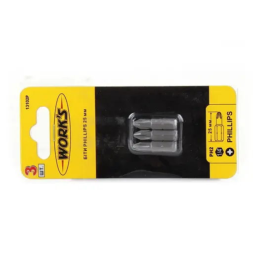 Набір біт Work's PH2x25 мм 3 шт. (27477) - фото 2