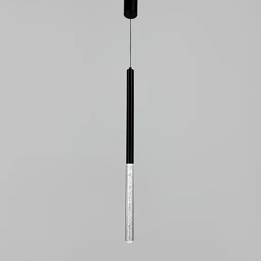 Чорний підвіс із скляним розсіювачем з ефектом бульбашок 71 см | Line F | Арт. MJ462/400+300 BK - фото 6