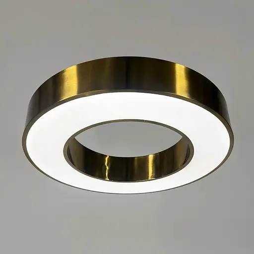 Стельова латунна LED люстра у формі кільця Ø 50х8 см | Line F | Арт. MJ547-500 AB - фото 1