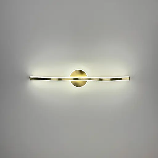 Латунное удлиненное волнообразное бра 60 см 4000K Line F Арт. WB31/600 AB - фото 4