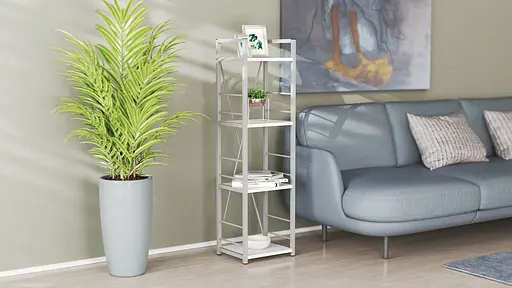 Этажерка 4/34 Ferrum-decor Серии Коннект 120x34x28 серый ДСП Белый 16мм (FRD-104283) - фото 2