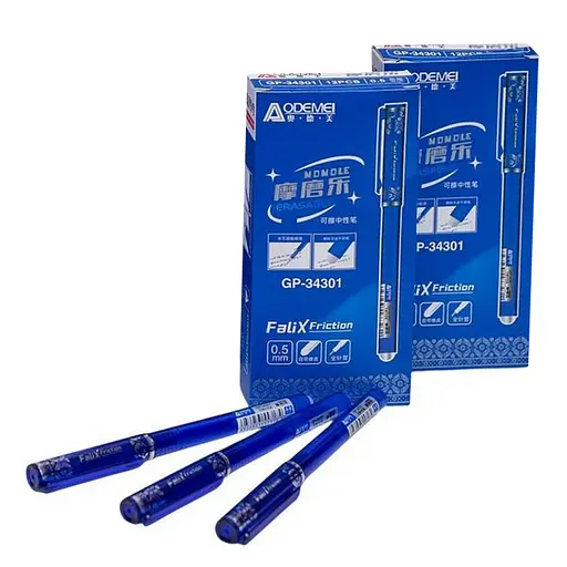 Ручка пишет-стирает 34301 синяя, упаковка 12 шт