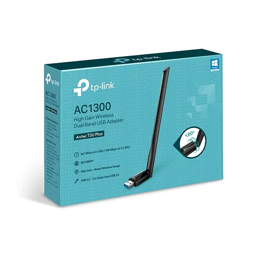 TP-Link WiFi адаптер Archer T3U Plus AC1300 USB3.0 MU-MIMO ext. ant - фото 4
