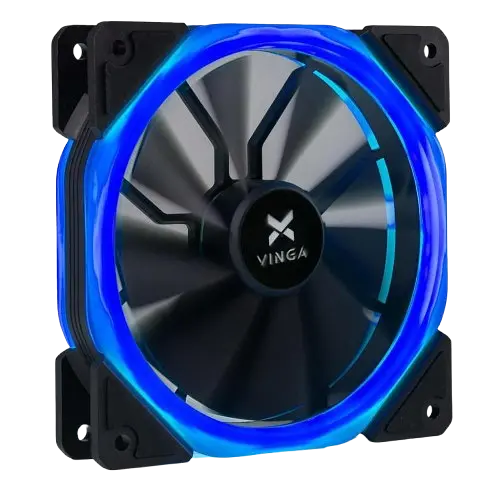 Вентилятор Vinga LED FAN-02 BLUE Black (LED fan-02 blue)