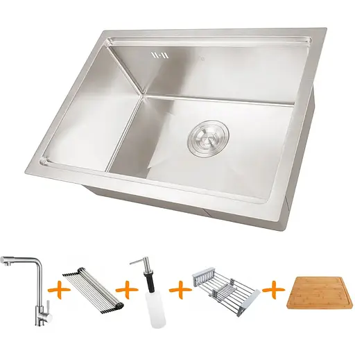 Комплект мийки на кухню та змішувача Nett з нержавіючої сталі NS-5742 - фото 9