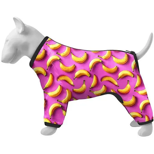 Вітровка для собак Waudog Clothes, малюнок "Банани на рожевому", S40