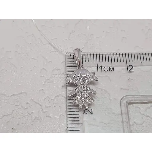 Срібна підвіска Qvaliz Дівчинка з фіанітами. 903-00818 - фото 3