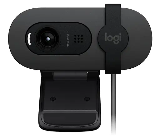 Веб-камера Logitech Brio 100 Graphite 1920x1080/30 fps фиксированный фокус микрофон угол обзора 58° RightLight 2 USB 1 м (960-001585) повреждена упаковка - фото 2