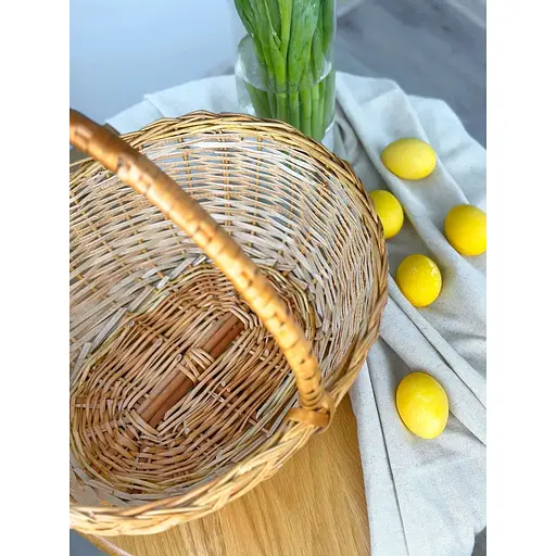 Великодній кошик із лози з однією ручкою Поділля Коричневий - фото 6
