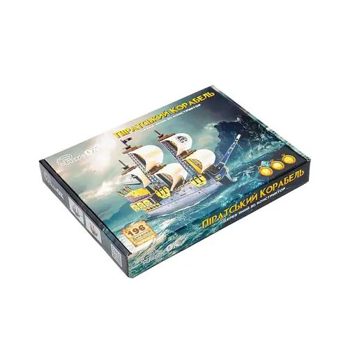 Деревянный 3D конструктор Пиратский корабль PuzzleOk Puz-00928 196 деталей - фото 9