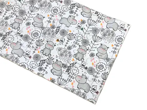 Хлопковая пеленка Moontime 100х80см "Бегемоты" - фото 1