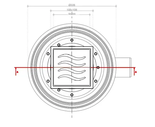 Душевой трап Pestan Confluo Dry-1 горизонтальный с фланцем 10х10 см (240159) - фото 6