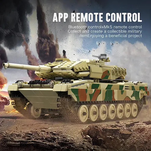 Конструктор танк   на радіокеруванні Mould King танк ЛЕОПАРД  LEOPARD  2 Tank  для дорослих та дітей військова техніка  1091 деталь - фото 8