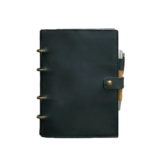 Шкіряний блокнот з датованим блоком (Софт-бук) 9.1 зелений Crazy Horse - фото 6