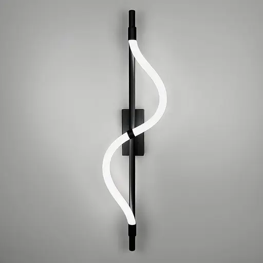 Бра із обплетеним неоном у чорному корпусі 60 см Арт. W 201/600 BK Line F - фото 1