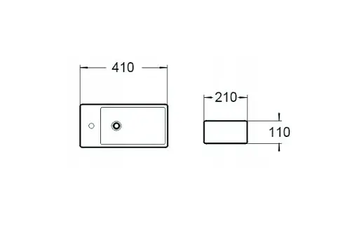 Умивальник Mexen Inez 40 Black правий накладний підвісний MEX-21484085R, Чорний - фото 2