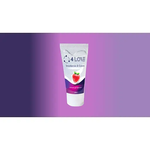 Інтимний гель-змазка 4Love Strawberry with cream на водній основі 100 мл  - фото 3