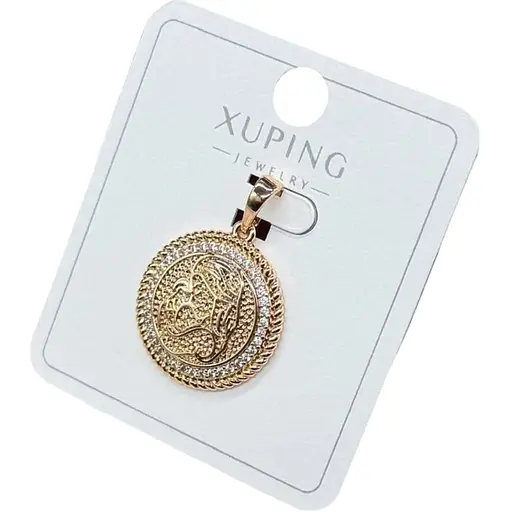Жіночий кулон-підвіска Xuping у вінтажному стилі з орнаментом і камінцями з медичного золота з покриттям 18K - фото 1
