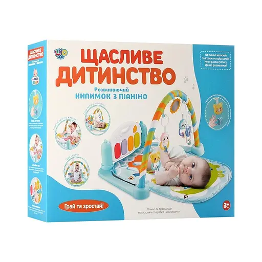 Килимок для немовлят Limo Toy M 5470 AB дуга з підвісними іграшками, піаніно 72 см х 45 см - фото 8