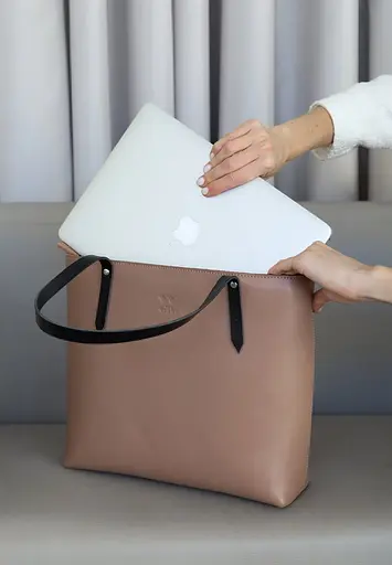 Шкіряний шоппер Walker Mini карамель краст - фото 4